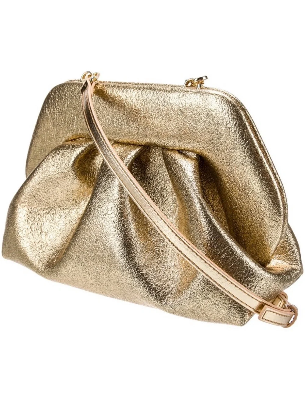 Gold Themoire Bag with Adjustable Strap